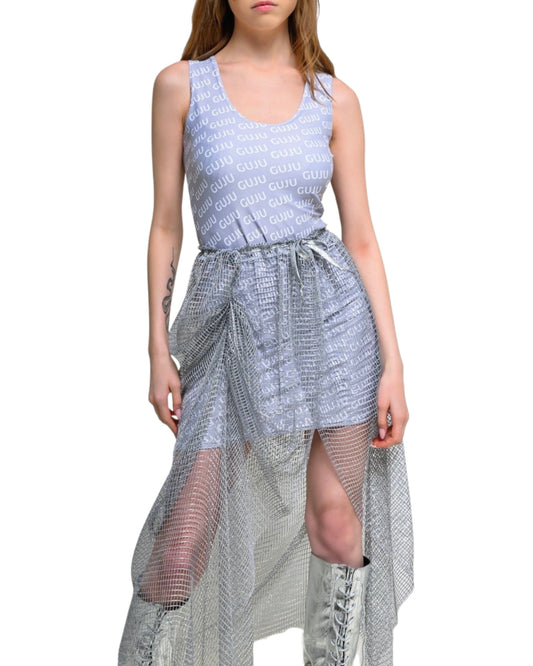 Kleid Grau Logoprint
